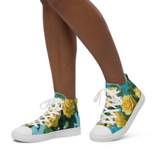 Load image into Gallery viewer, Zapatillas de lona de caña alta para mujer Golden Bloom star