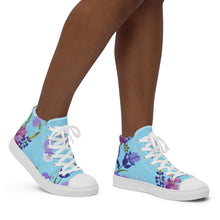 Load image into Gallery viewer, Zapatillas de lona de caña alta para mujer Zuri columbia blue