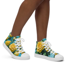 Load image into Gallery viewer, Zapatillas de lona de caña alta para mujer Golden Bloom star