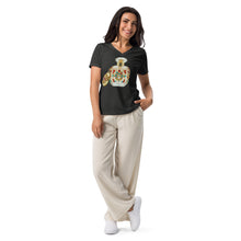 Cargar imagen en el visor de la galería, Camiseta suelta mujer cuello pico Essence of Chic gris oscuro jaspeado
