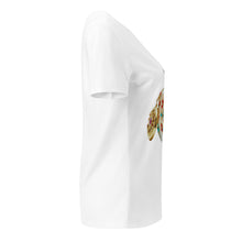 Load image into Gallery viewer, Camiseta suelta mujer cuello pico Essence of Chic blanco sólido