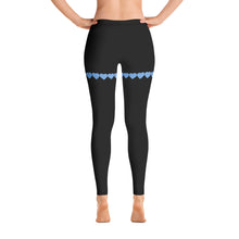 Load image into Gallery viewer, Leggings corazones azules negro
