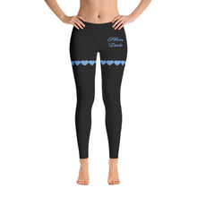 Load image into Gallery viewer, Leggings corazones azules negro
