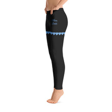 Load image into Gallery viewer, Leggings corazones azules negro
