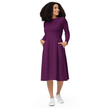 Load image into Gallery viewer, Vestido midi con manga larga tyrian purple