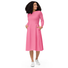 Load image into Gallery viewer, Vestido midi con manga larga tickle me pink