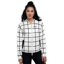 Load image into Gallery viewer, Chaqueta bomber unisex cuadros blanco-negro Perfecto