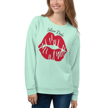 Load image into Gallery viewer, Sudadera unisex Amarilis Labios azul aire