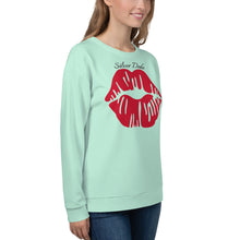 Load image into Gallery viewer, Sudadera unisex Amarilis Labios azul aire