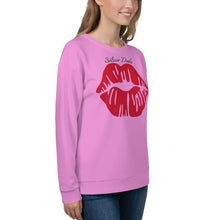 Load image into Gallery viewer, Sudadera unisex Amarilis Labios rosa chicle
