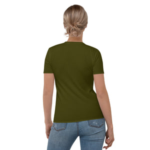 Camiseta para mujer básica verde karaka