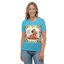Load image into Gallery viewer, Camiseta para mujer Elsa azul capri
