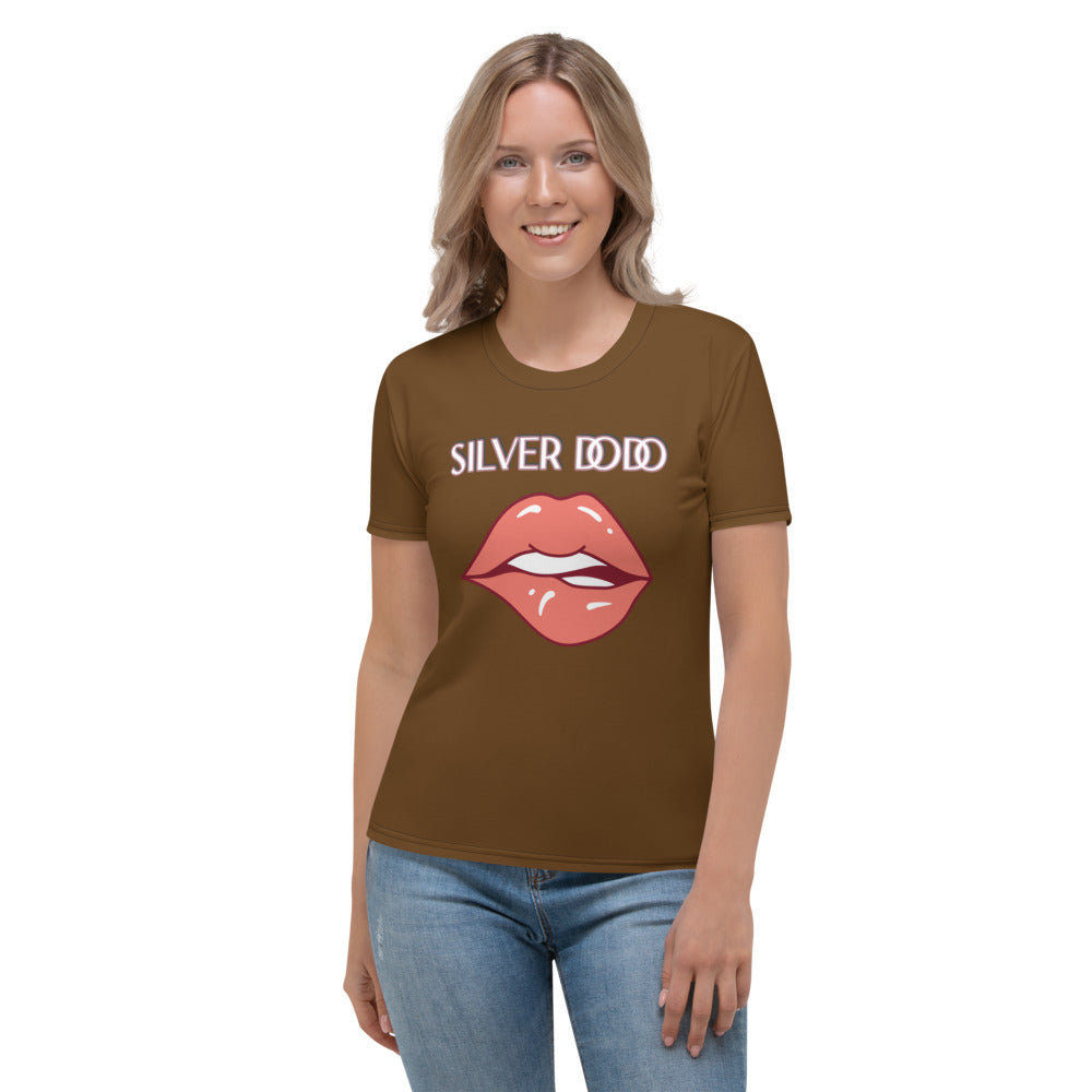 Camiseta para mujer Deva Labios marrón