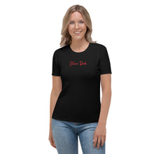 Load image into Gallery viewer, Camiseta para mujer básica negra letras rojas
