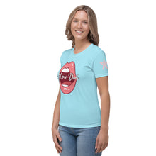 Load image into Gallery viewer, Camiseta para mujer Perla azul celeste Labios