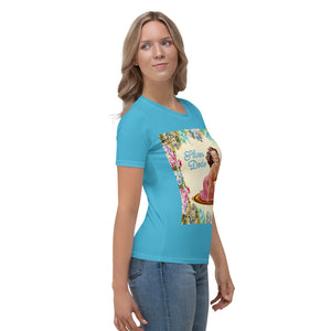 Camiseta para mujer Elsa azul capri