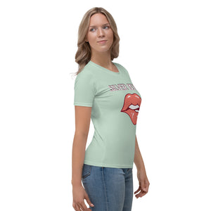 Camiseta para mujer Deva Labios verde menta