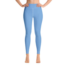 Load image into Gallery viewer, Leggings de yoga azul bebé letras grises