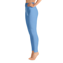 Load image into Gallery viewer, Leggings de yoga azul bebé letras grises