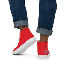 Load image into Gallery viewer, Zapatillas de lona de caña alta para hombre rojo