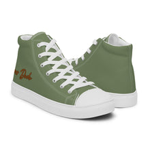 Load image into Gallery viewer, Zapatillas de lona de caña alta para hombre verde camuflaje