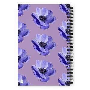 Libreta de puntos estampado flores lila