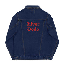 Load image into Gallery viewer, Chaqueta denim unisex bordado con letras rojas