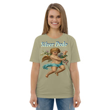 Load image into Gallery viewer, Camiseta de algodón orgánico unisex Deleite letras verdes Celestial