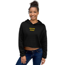 Load image into Gallery viewer, Sudadera Crop con Capucha Luba bordado amarillo
