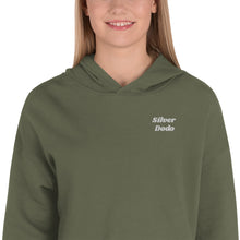 Load image into Gallery viewer, Sudadera Crop con Capucha  Luba bordado lateral blanco