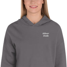 Load image into Gallery viewer, Sudadera Crop con Capucha  Luba bordado lateral blanco