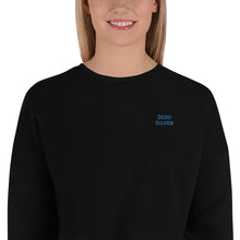 Load image into Gallery viewer, Sudadera Crop Leva bordado lateral azul
