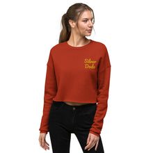 Load image into Gallery viewer, Sudadera Crop Leva bordado lateral amarillo