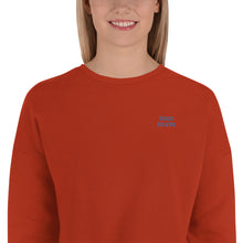 Load image into Gallery viewer, Sudadera Crop Leva bordado lateral azul
