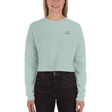 Load image into Gallery viewer, Sudadera Crop Leva bordado lateral azul
