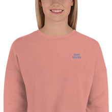 Load image into Gallery viewer, Sudadera Crop Leva bordado lateral azul