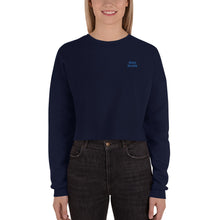 Load image into Gallery viewer, Sudadera Crop Leva bordado lateral azul