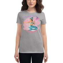 Load image into Gallery viewer, Camiseta de manga corta para mujer Sirene letras azules
