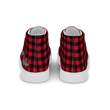 Load image into Gallery viewer, Zapatillas de lona de caña alta para mujer cuadros rojos