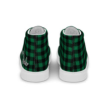 Load image into Gallery viewer, Zapatillas de lona de caña alta para mujer cuadros verde