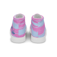 Load image into Gallery viewer, Zapatillas de lona de caña alta para mujer estampado rosa-azul
