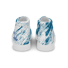 Load image into Gallery viewer, Zapatillas de lona de caña alta para mujer líneas finas azules