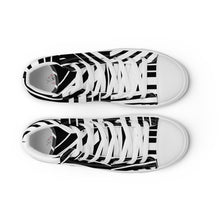 Load image into Gallery viewer, Zapatillas de lona de caña alta para mujer bloques blanco-negro Perfecto