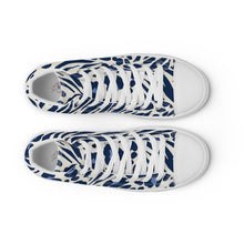Load image into Gallery viewer, Zapatillas de lona de caña alta para mujer print animal azul
