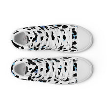 Load image into Gallery viewer, Zapatillas de lona de caña alta para mujer print azul-negro