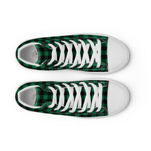 Load image into Gallery viewer, Zapatillas de lona de caña alta para mujer cuadros verde
