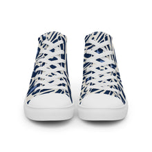 Load image into Gallery viewer, Zapatillas de lona de caña alta para mujer print animal azul