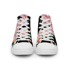 Load image into Gallery viewer, Zapatillas de lona de caña alta para mujer rosas negro