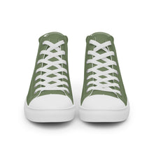 Load image into Gallery viewer, Zapatillas de lona de caña alta para mujer verde camuflaje