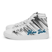 Load image into Gallery viewer, Zapatillas de lona de caña alta para mujer lineas finas negras